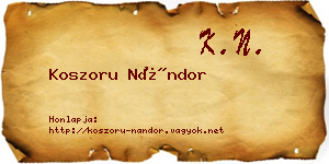 Koszoru Nándor névjegykártya