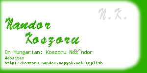 nandor koszoru business card